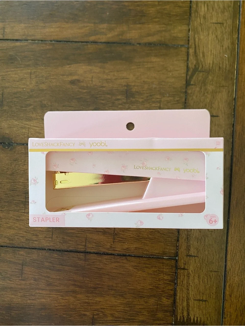 LoveShackFancy Pink Stapler with Gold Accent